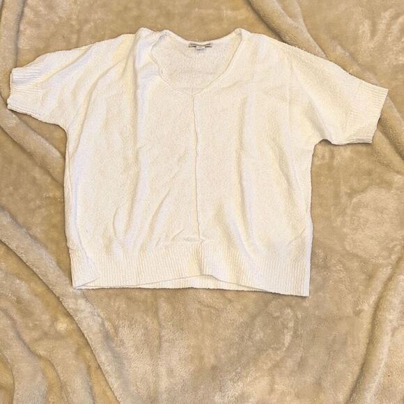 Coldwater Creek Cream Short Sleeve Sweater | Sz PM - Picture 2 of 5